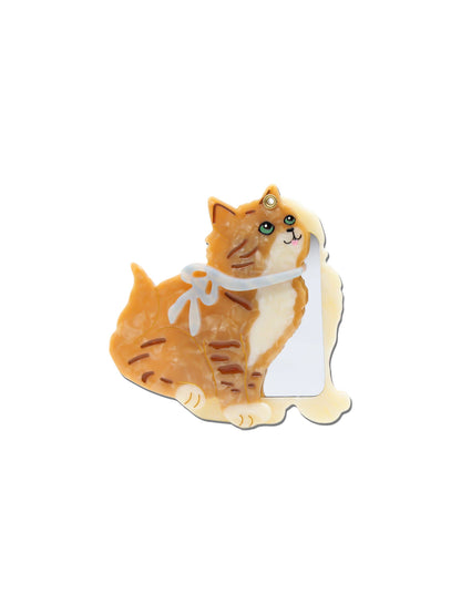 Hand-painted Kyoto Kitten Compact Mirror | Eco-Friendly