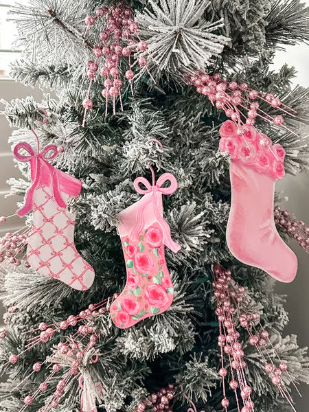 The Round Top Pink Fanciful Stocking Ornaments, S/3 - Persnickety Shop