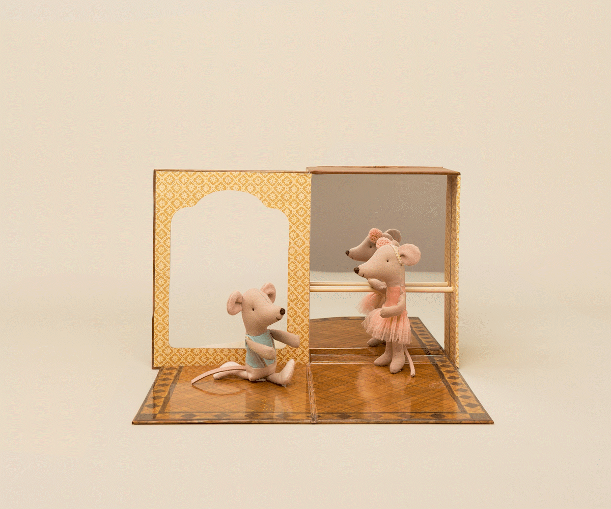 Ballet Mice In Dance Studio, Little Sister And Brother - Persnickety Shop