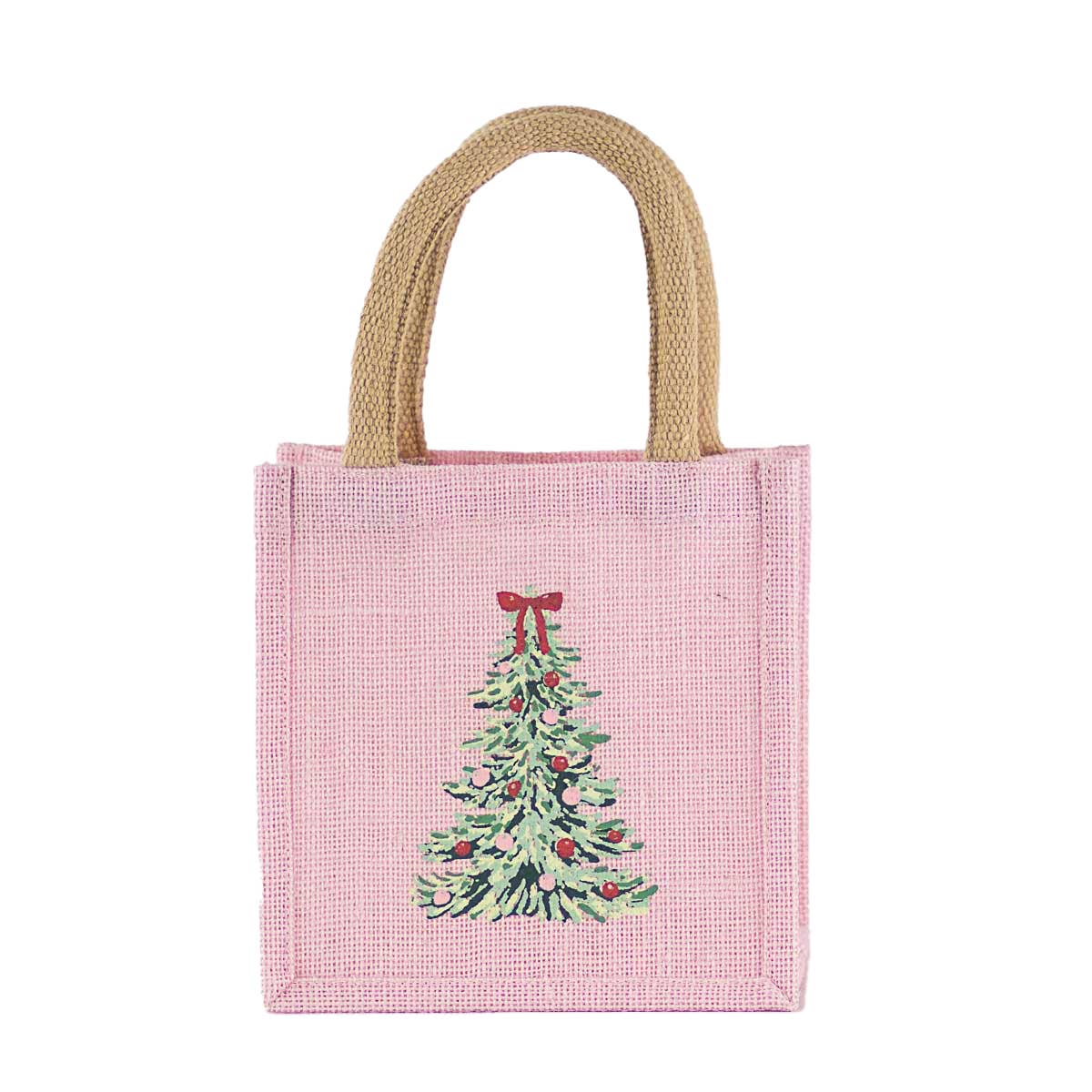 Noelle Tree Petite Gift Tote   Light Pink/Multi   7x7x5 - Persnickety Shop