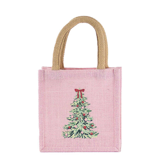 Noelle Tree Petite Gift Tote   Light Pink/Multi   7x7x5 - Persnickety Shop
