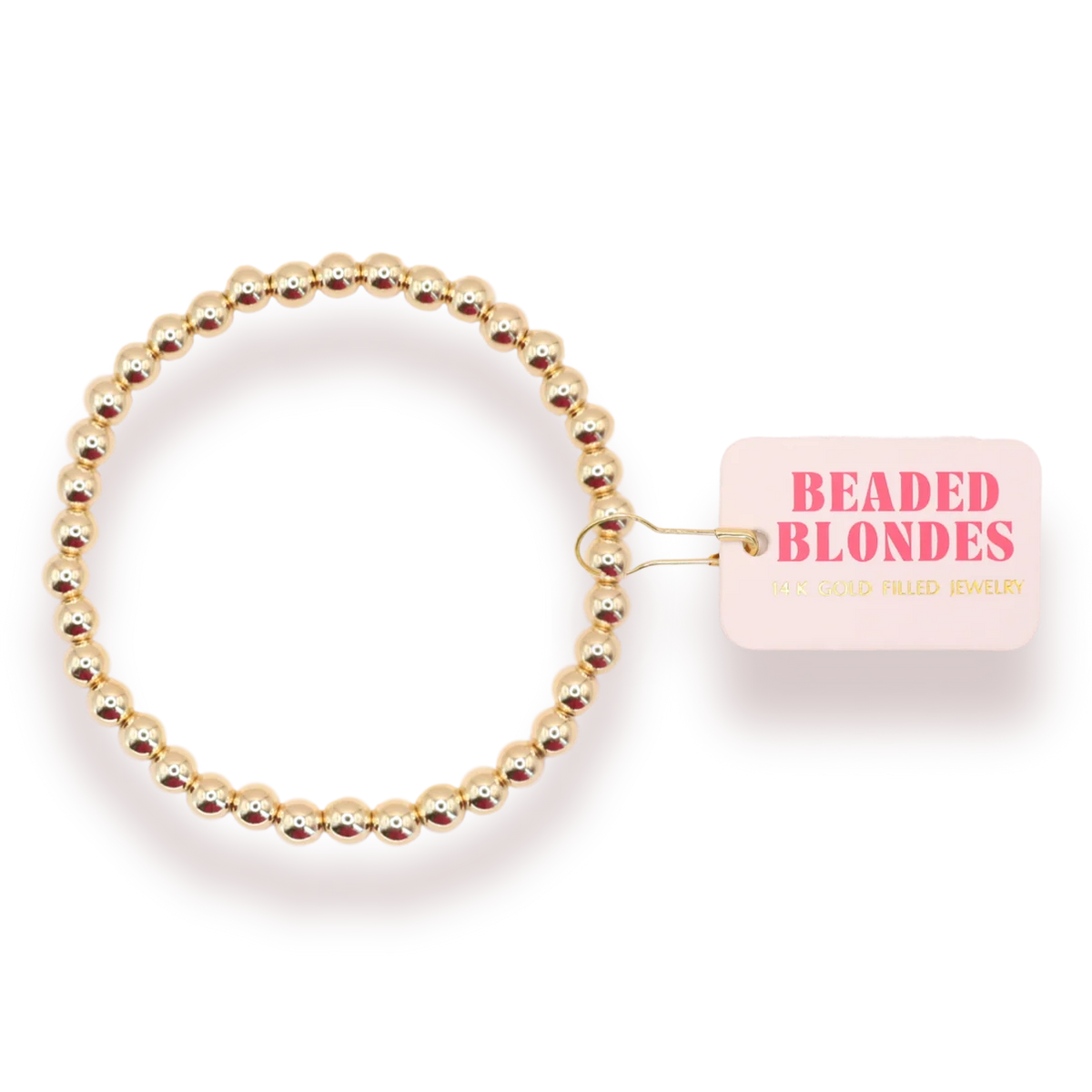 Beaded Blondes 5MM Gold Beaded Bracelet 6.75 inch