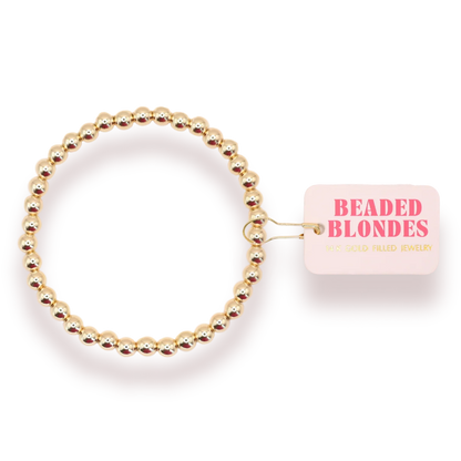 Beaded Blondes 5MM Gold Beaded Bracelet 6.75 inch