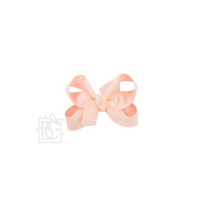 LAYERED ORGANZA/GROSGRAIN BOW ON CLIP: 5.5" Huge - 2.25" Ribbons on Alligator Clip / WHITE