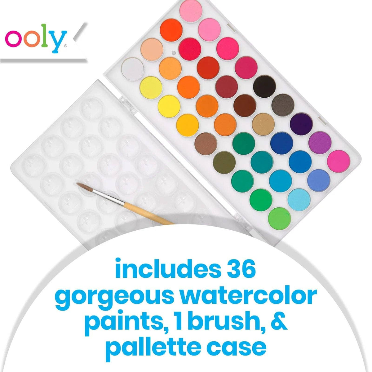 Ooly Lil' Watercolor Paint Pods with Brush - 36 Colors