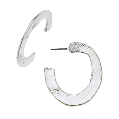 Small Hammered Hoops: Gold