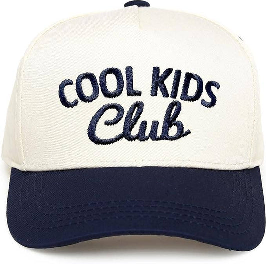 Kids/Baby Two Tone Vintage Cap - Cool Kids Club (Navy/Beige): Toddler (12-24 Months)
