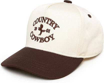 Kids/Baby Two Tone Vintage Cap: Country Cowboy - Brown/Beige: Teens (12-18 Years)