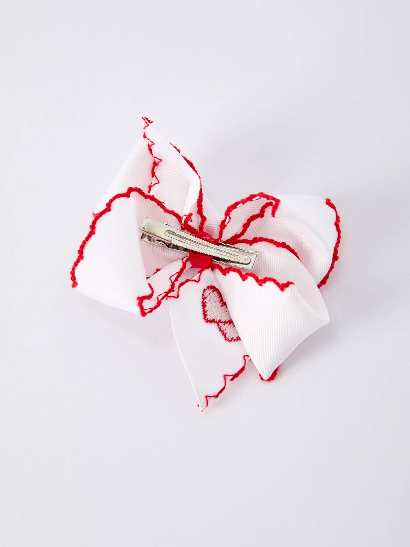 White/ Red Heart Embroidery - Persnickety Shop