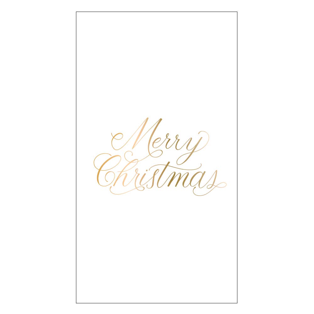 Christmas Paper Guest Towels | Merry Christmas - Foil - 16ct - Persnickety Shop