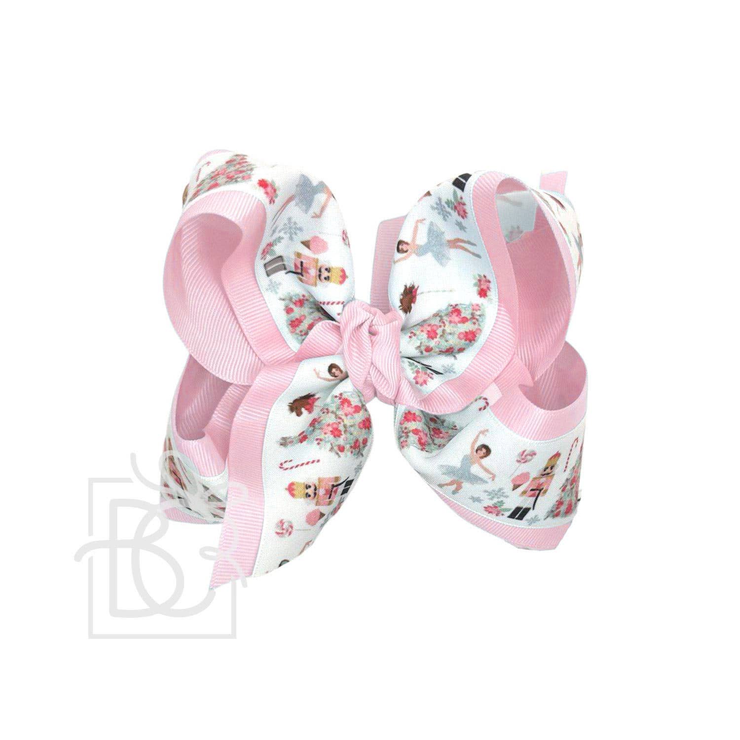 Layered Christmas Nutcracker Pastel Bow on Alligator Clip: Light Blue / 4.5" Large - Persnickety Shop