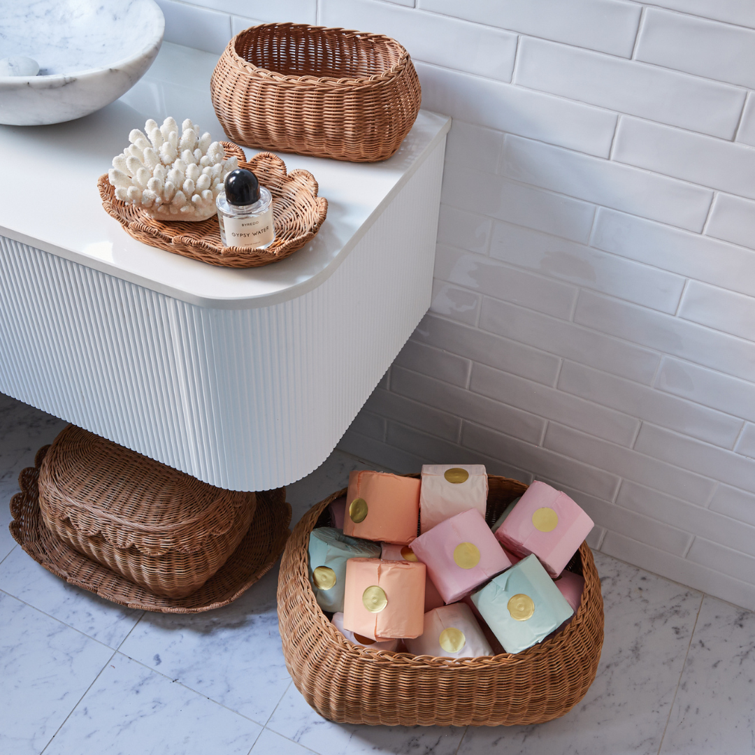 FAUNA TRIO RATTAN BASKET SET MOCCA