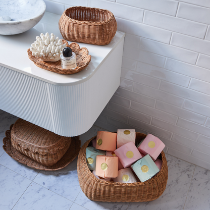 FAUNA TRIO RATTAN BASKET SET MOCCA