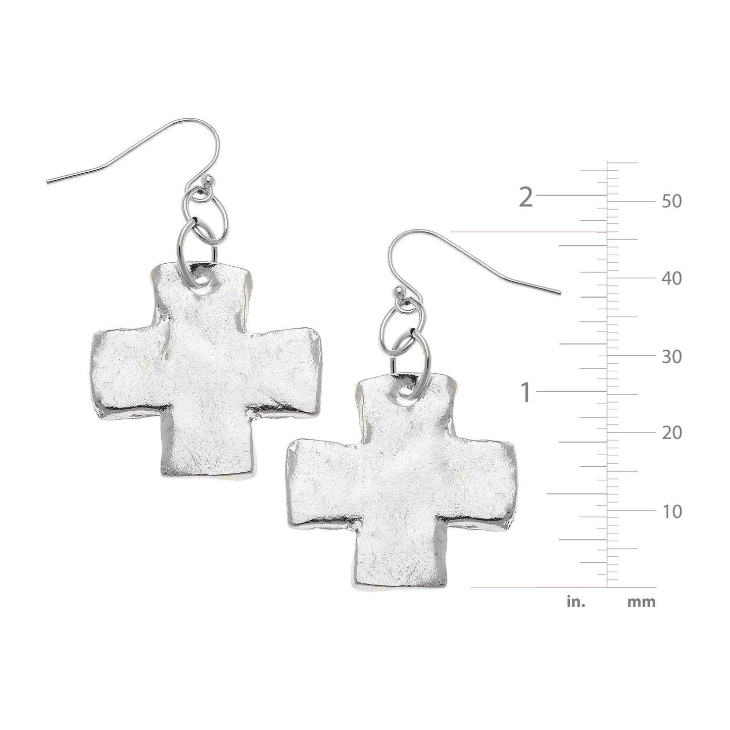 Square Cross Earrings: Gold