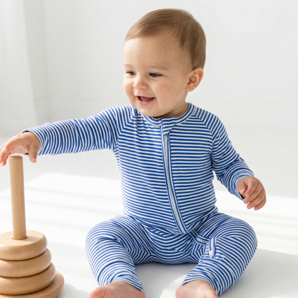 Cobalt Stripe Bamboo Sleeper