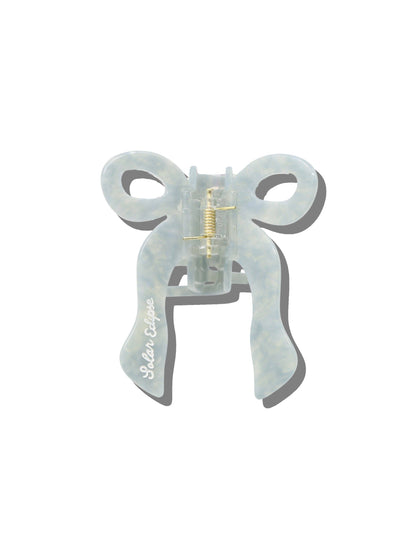 Hand-painted Coquette Bow Claw Hair Clip | Eco-Friendly: White
