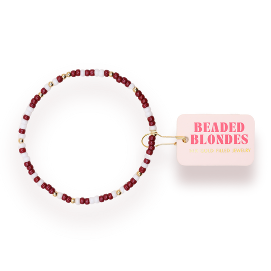 Garnet and White Sprinkle: Gold / Standard 6.75 inch