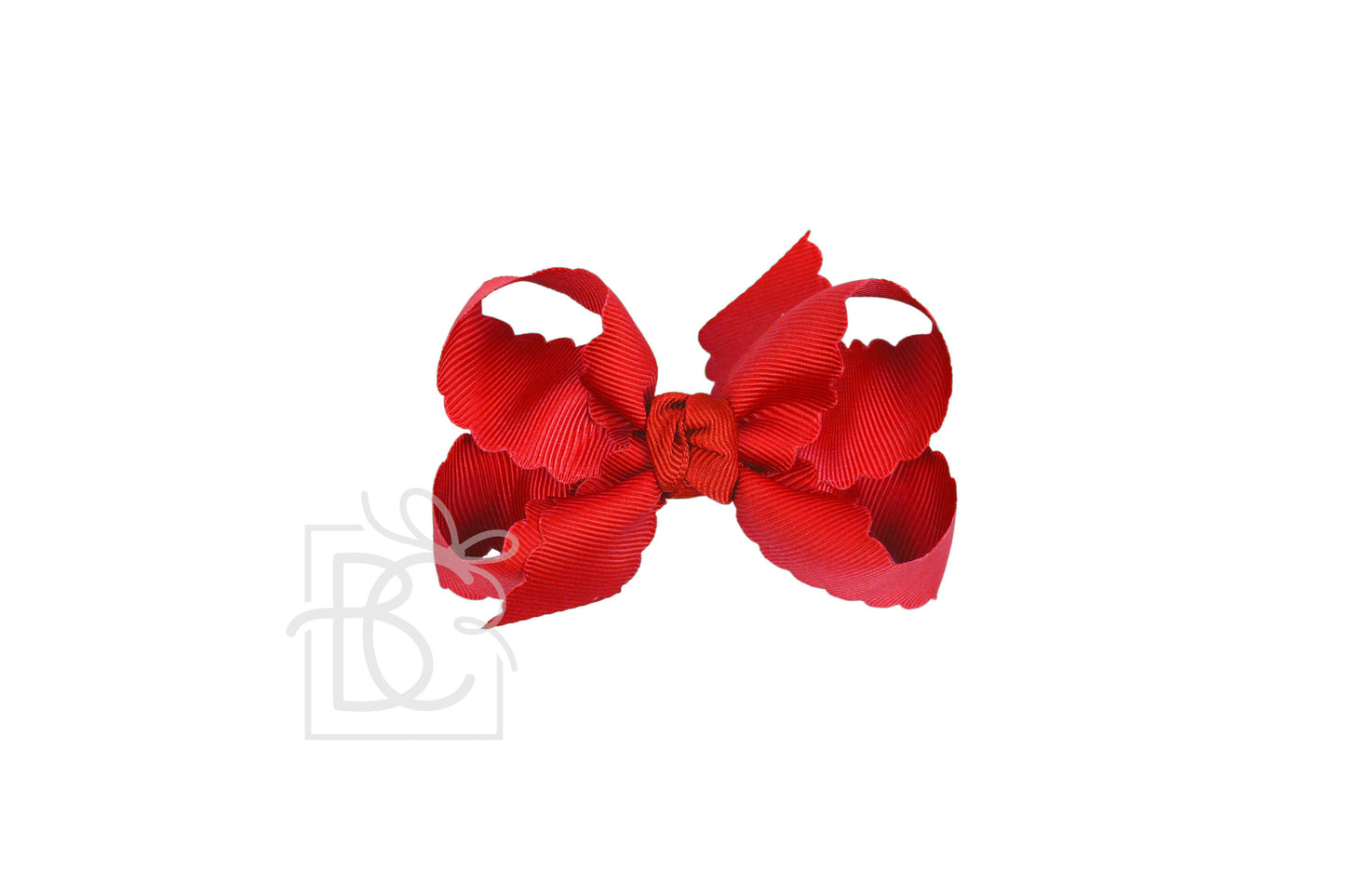 SCALLOPED EDGE BOW: Powder Mint / 4.5" Large - 1.5" Ribbon on Alligator Clip