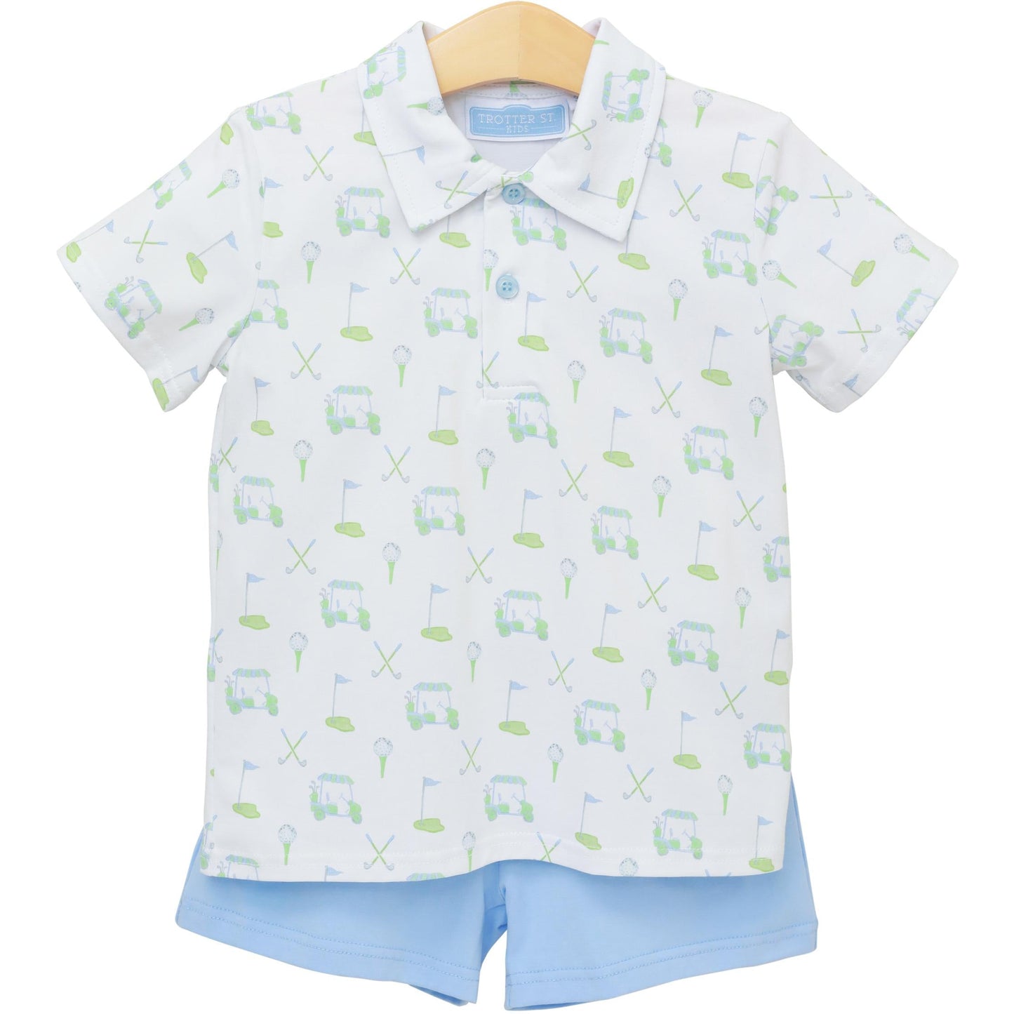 Trotter Street Kids Caddy Club Polo Short Set - Persnickety Shop