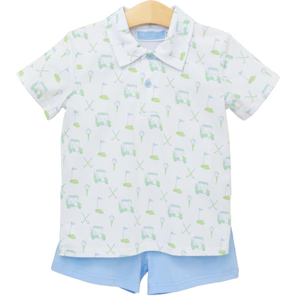 Trotter Street Kids Caddy Club Polo Short Set - Persnickety Shop