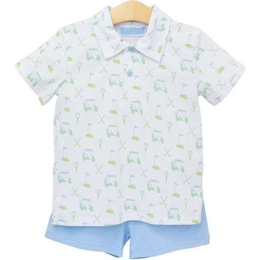 Trotter Street Kids Caddy Club Polo Short Set - Persnickety Shop