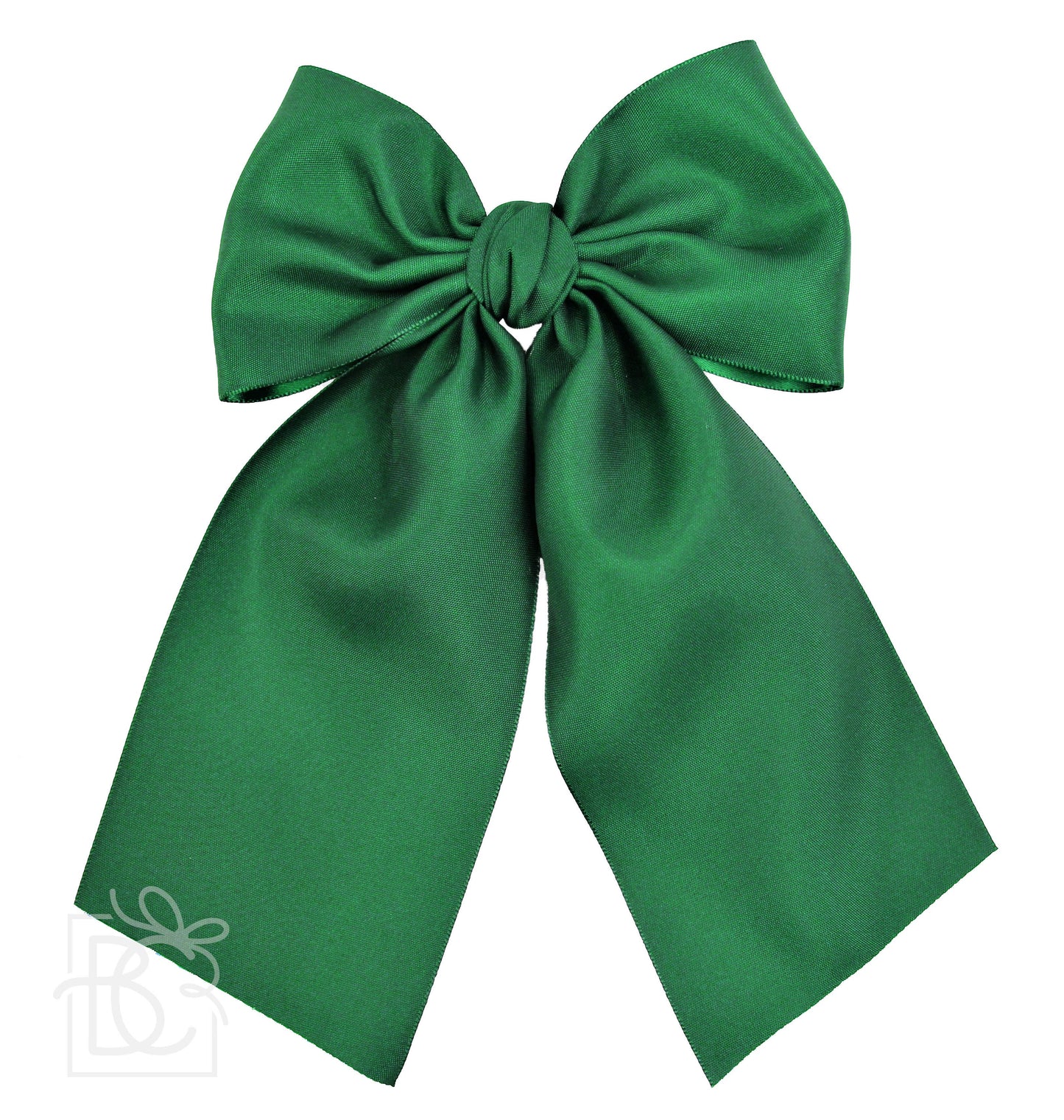 OPAQUE SATIN BOW W/ EURO KNOT & TAILS ON ALLIGATOR CLIPS: Antique White / 4.5" Large - Persnickety Shop