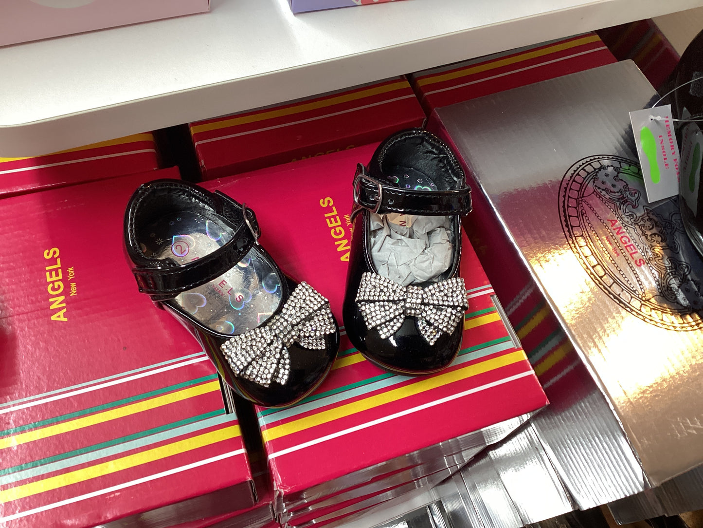 Girls Dress Shoe with Rhinestone Bow- - Persnickety Shop