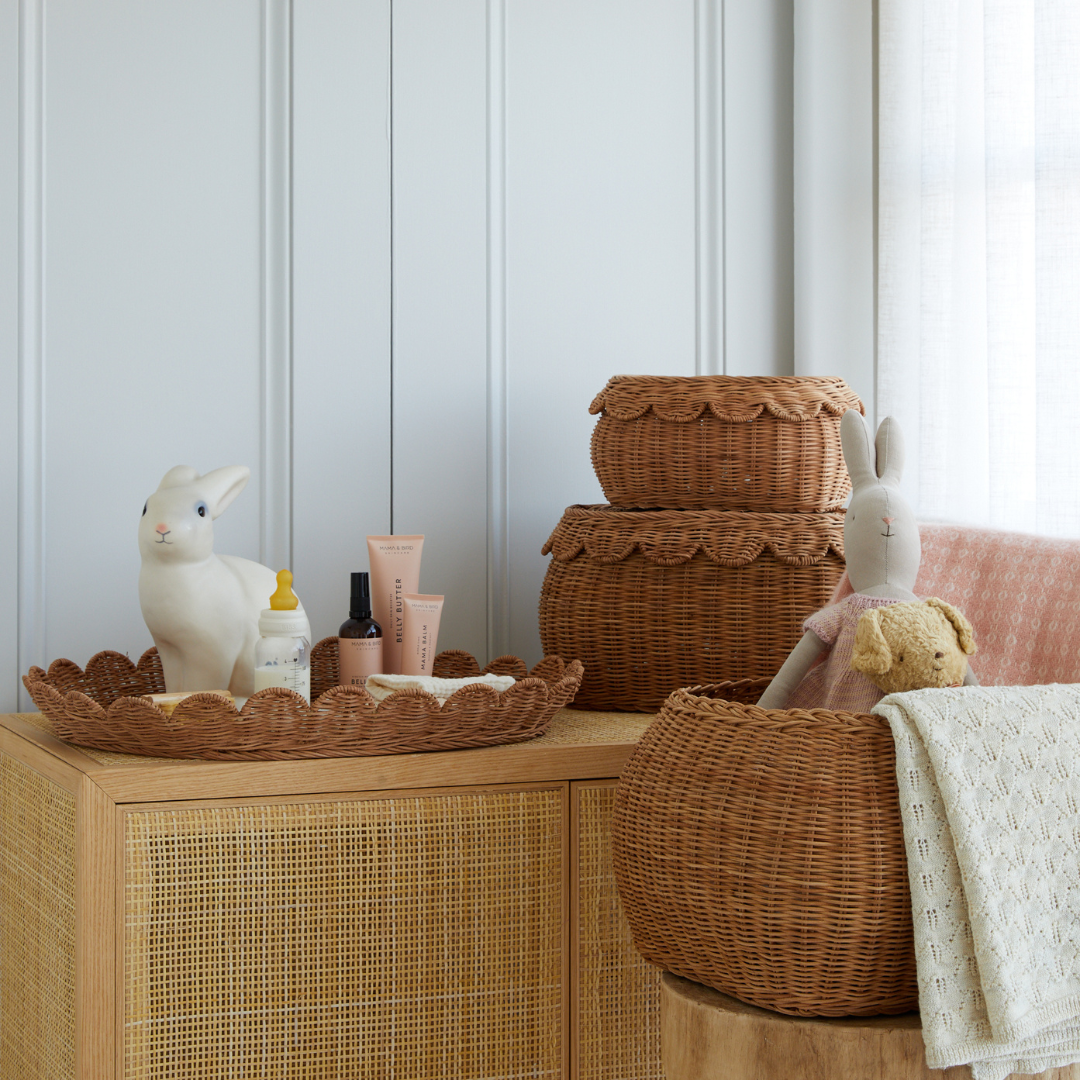 FAUNA TRIO RATTAN BASKET SET MOCCA