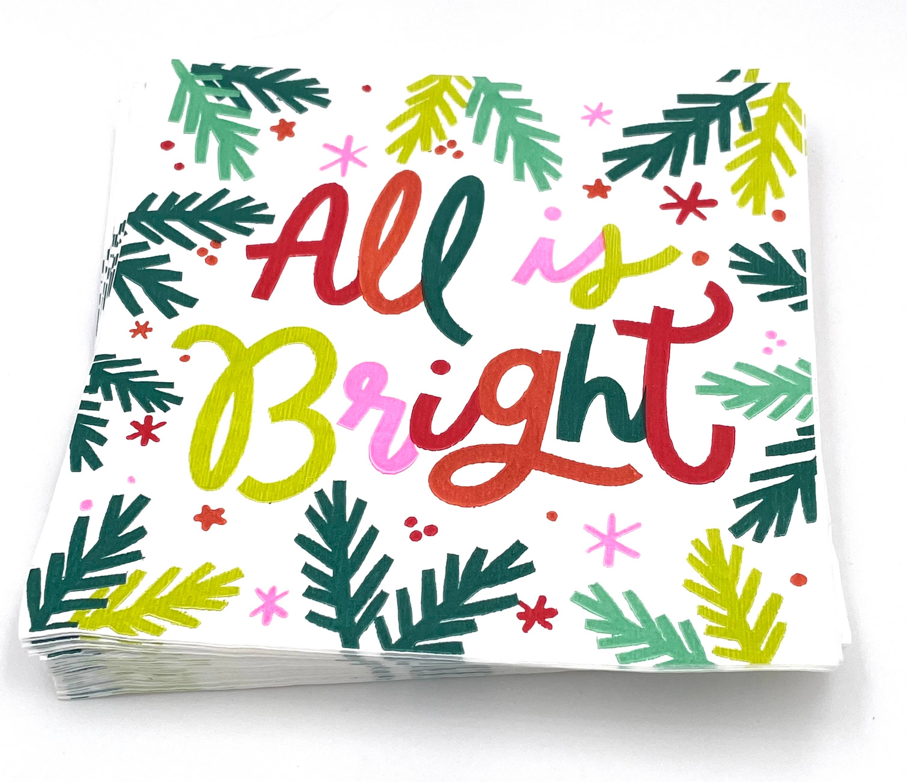 Holiday Cocktail Napkins | All Is Bright - 20ct - Persnickety Shop