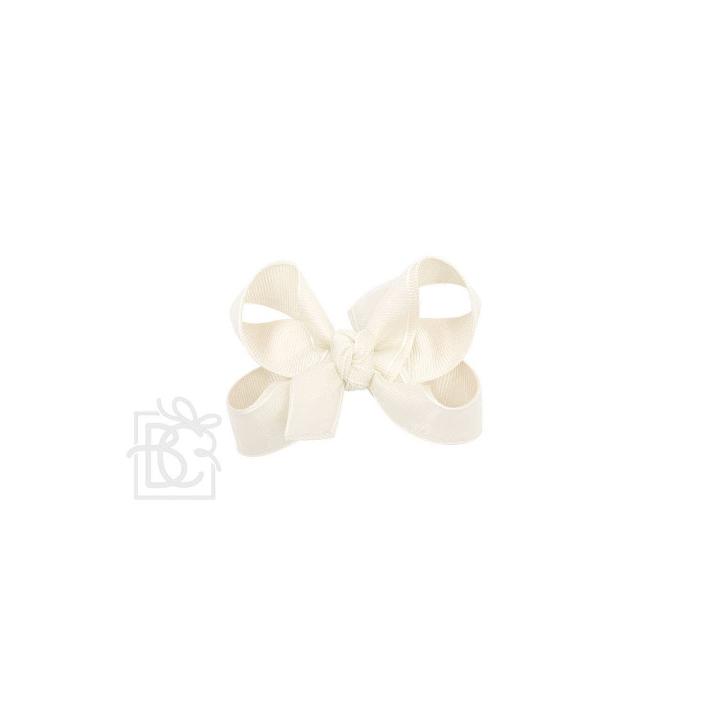 LAYERED ORGANZA/GROSGRAIN BOW ON CLIP: 5.5" Huge - 2.25" Ribbons on Alligator Clip / WHITE