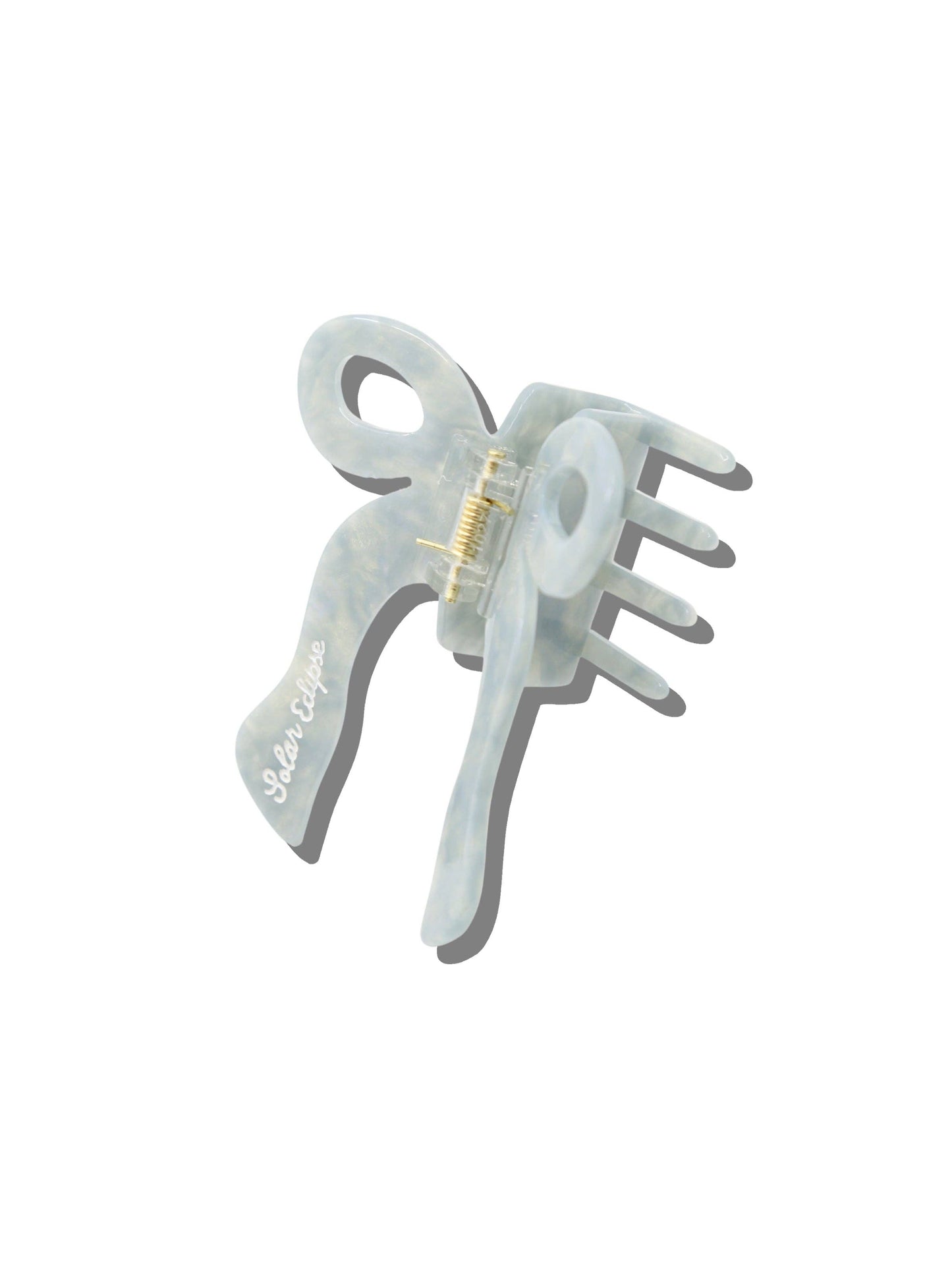Hand-painted Coquette Bow Claw Hair Clip | Eco-Friendly: White