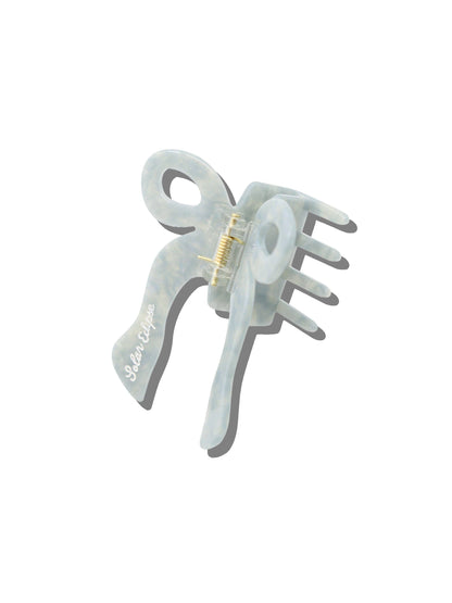 Hand-painted Coquette Bow Claw Hair Clip | Eco-Friendly: White
