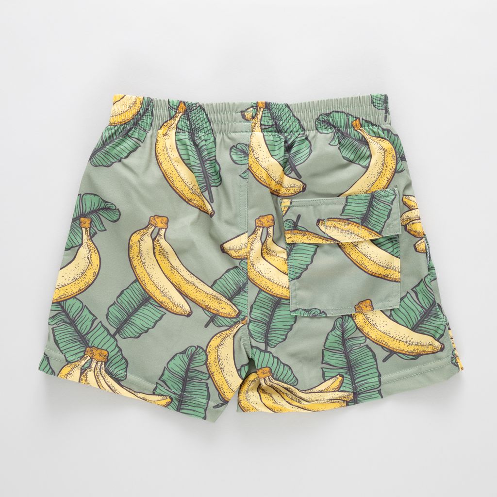 Pink Chicken Baby Boys Swim Trunk - Green Banana Leaves - Persnickety Shop