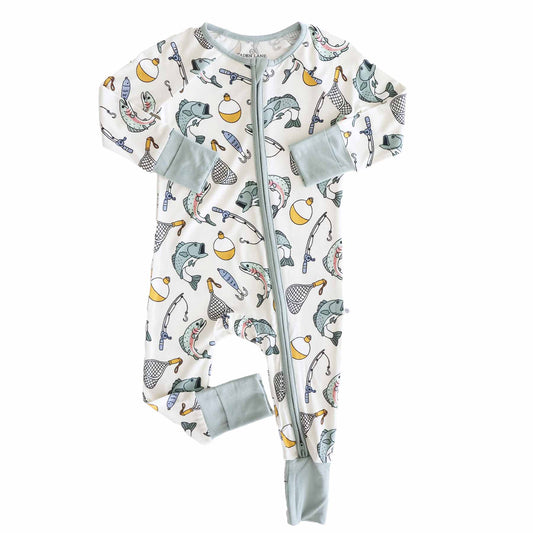 Catch of the Day Convertible Zip Romper: 0-3 months - Persnickety Shop