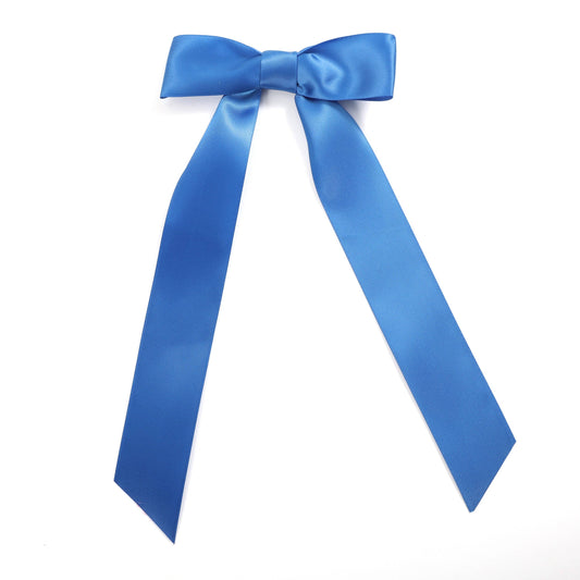 Royal Blue Long Tail Hair Bow Clip - Persnickety Shop