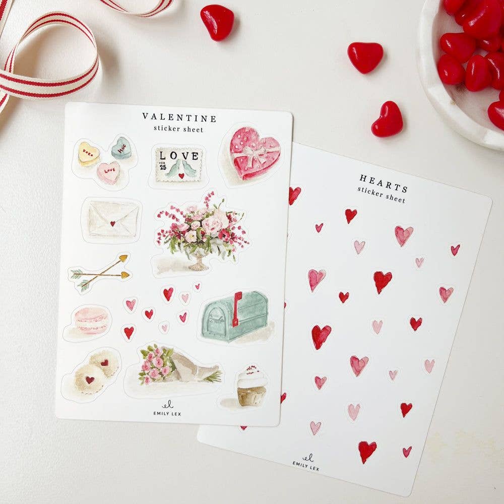 Valentine sticker sheets