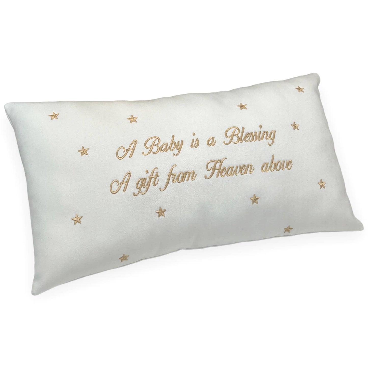 Marcela Baby is a Blessing Pillow: Beige - Persnickety Shop