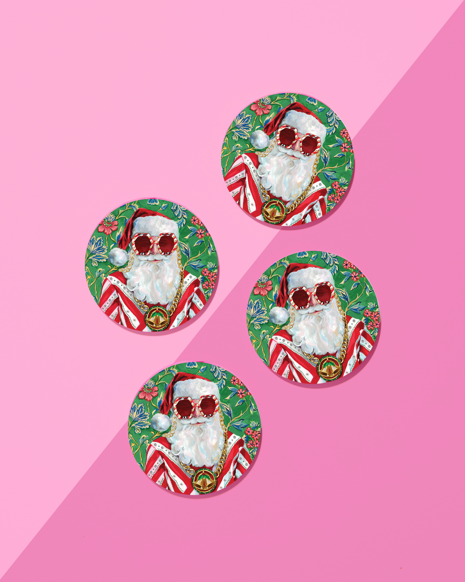 Swanky Santa Acrylic Coaster - Persnickety Shop