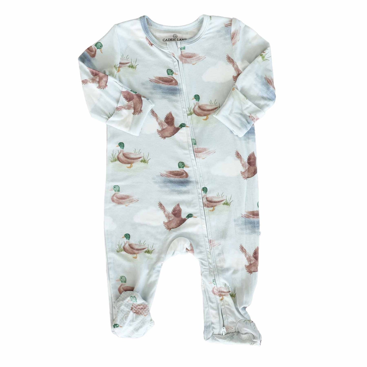 Little Duckling Zipper Footie: 0-3 months