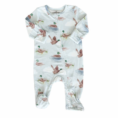 Little Duckling Zipper Footie: 0-3 months