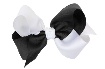 COLLEGIATE CRISSCROSS BOWS: WHITE/ CRANBERRY / 6.5" JUMBO