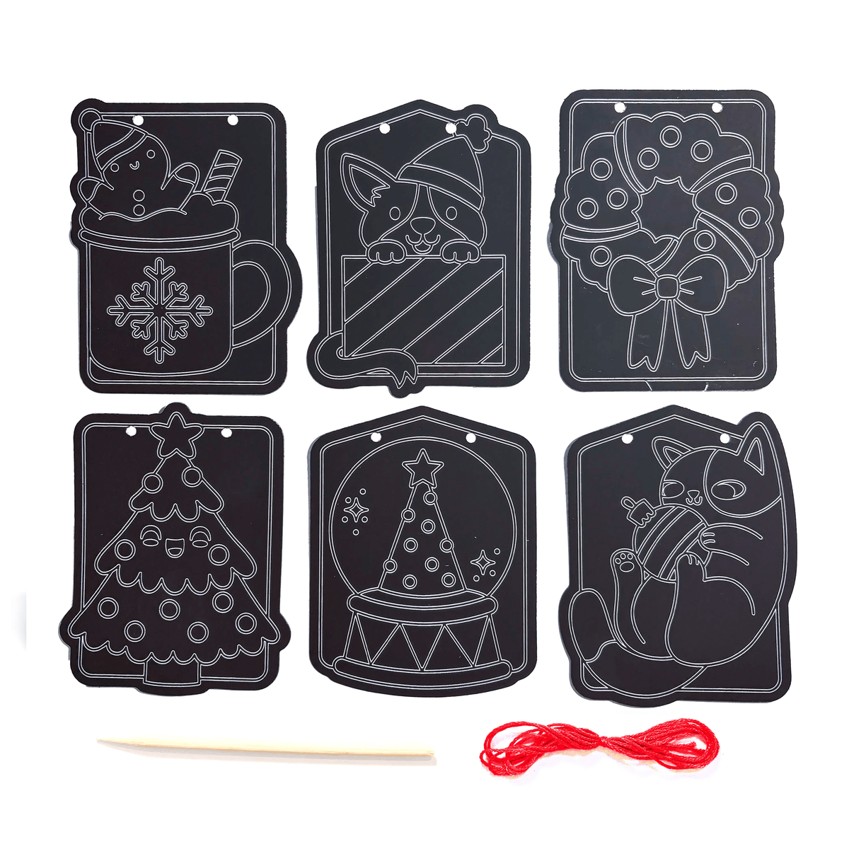 Ooly Mini Scratch & Scribble Window Banner Kit - Festive Friends