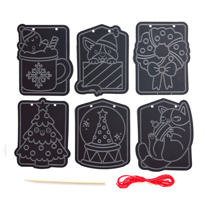 Ooly Mini Scratch & Scribble Window Banner Kit - Festive Friends