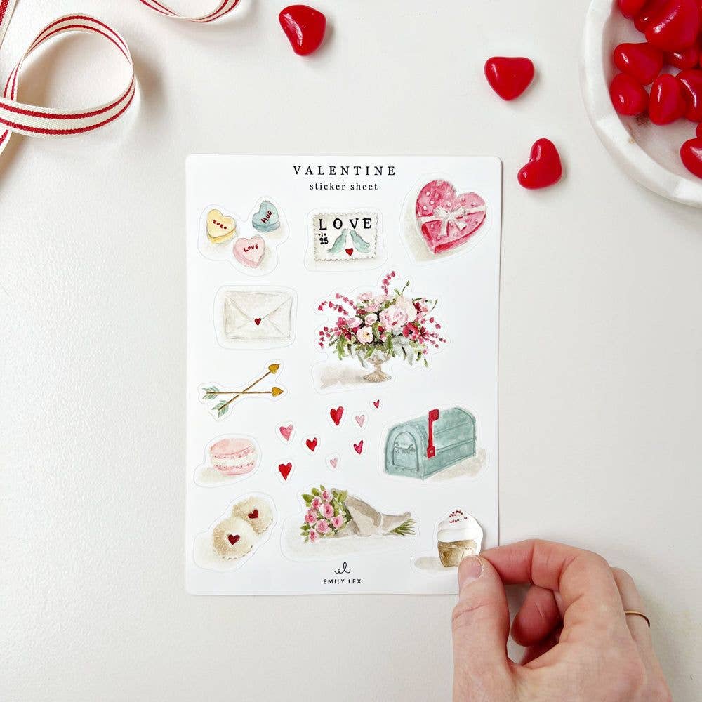 Valentine sticker sheets