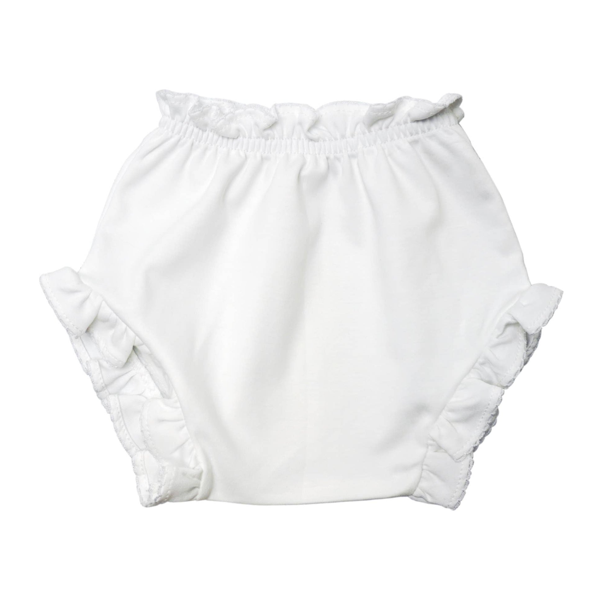 Marcela Ruffled Edge Bloomers: White with Red Trim / 3-6 Months - Persnickety Shop
