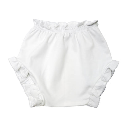 Marcela Ruffled Edge Bloomers: White with Red Trim / 3-6 Months - Persnickety Shop