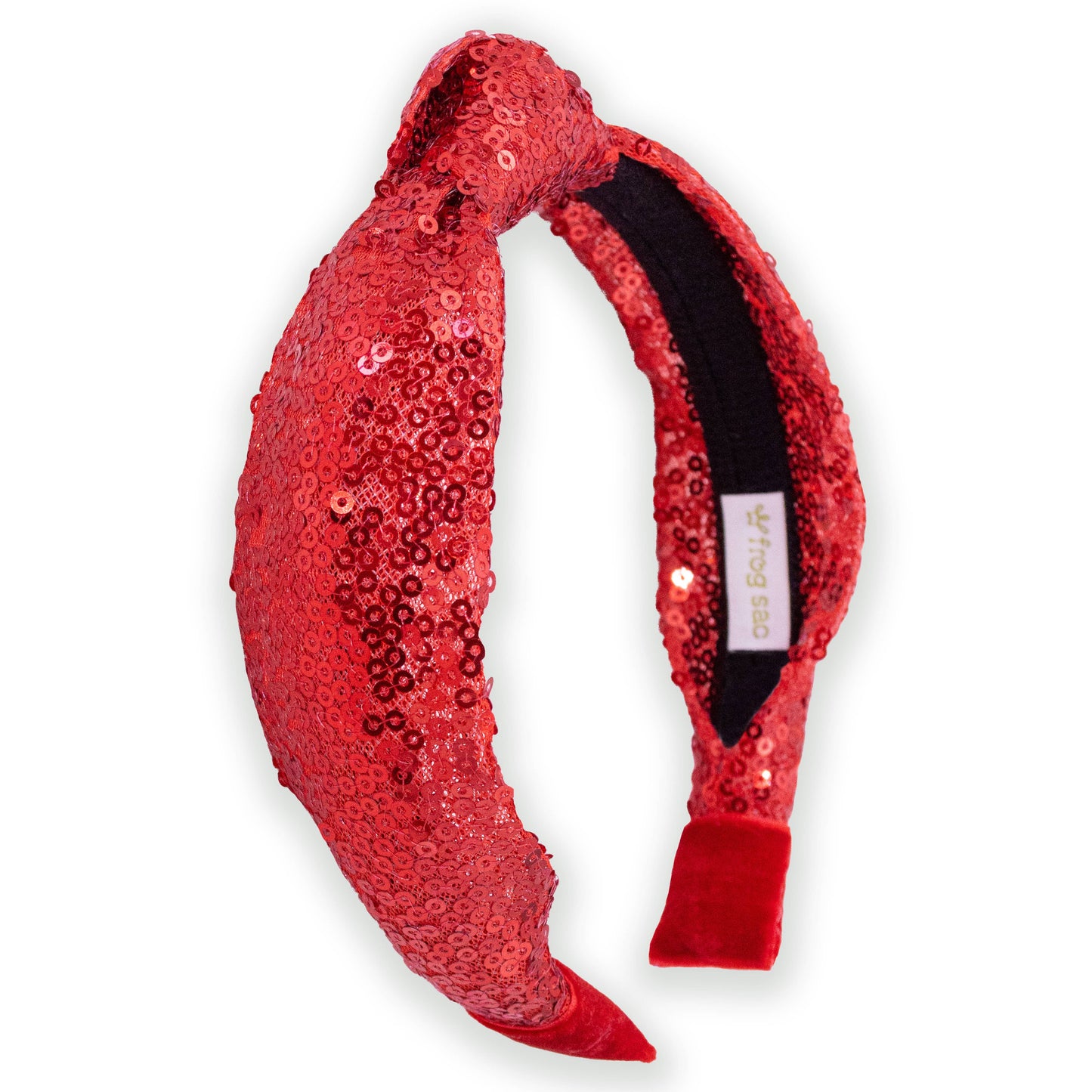 Sequin Knot Headband Red