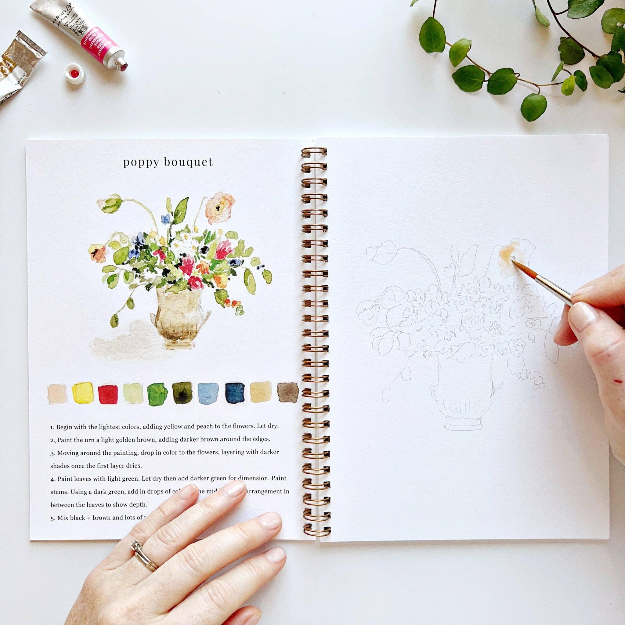 Bouquets watercolor workbook - Persnickety Shop