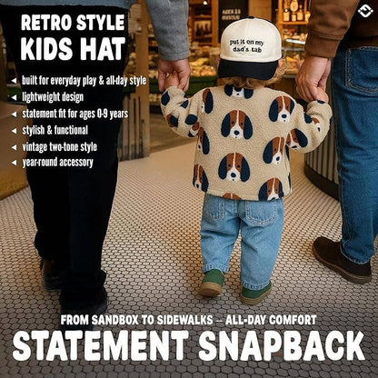 Kid/Baby 2-Tone Cap: Put It on My Dad's Tab (Black/Beige): Toddler (12-24 Months)