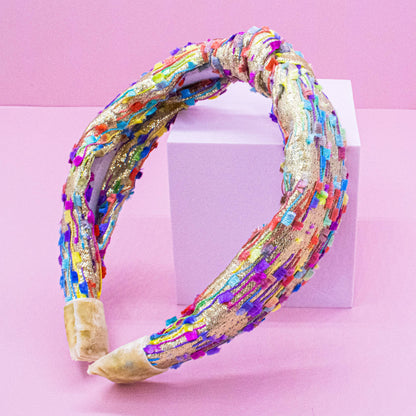 Kids Knot Headband - Confetti Hair Accessories for Girls: Gold - Persnickety Shop